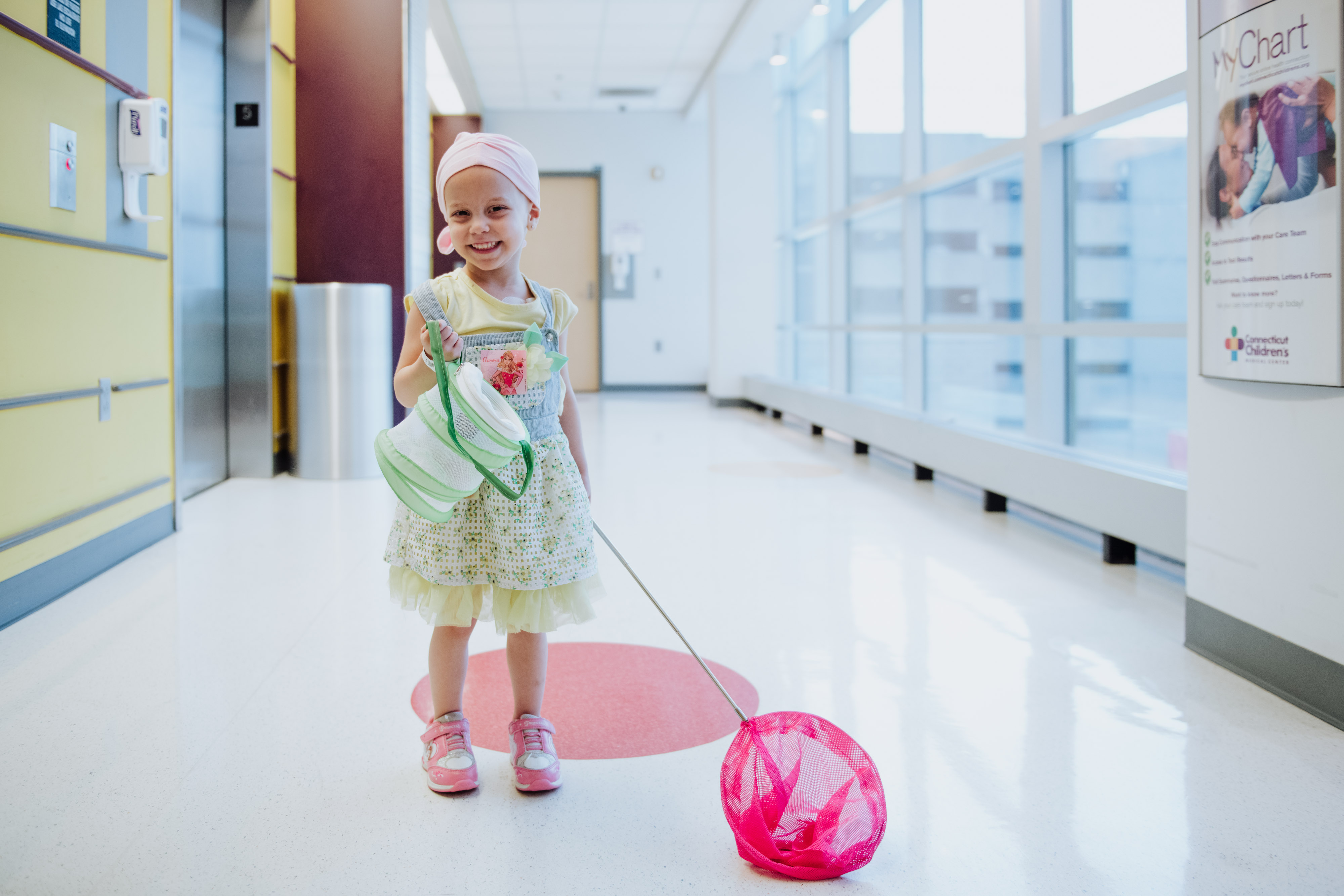 Oncology patient in good spirits