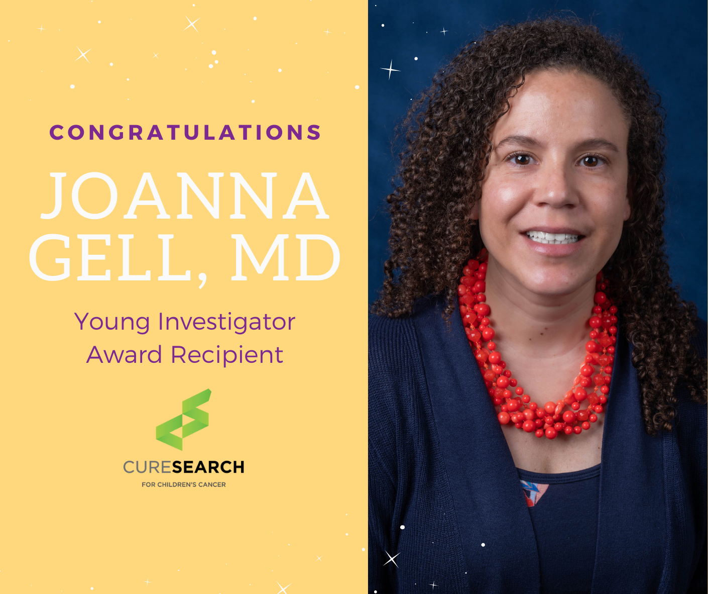 Joanna Gell, MD, a CureSearch Young Investigator Award recipient