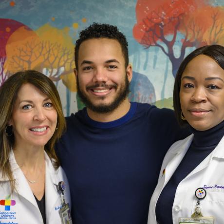 Christian with Barbara Edelheit, MD, (left) and Sherene Mason, MD