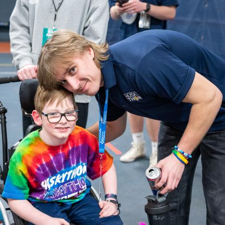 Luke with Michael, a Connecticut Children's patient