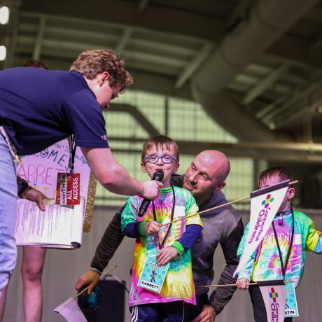 Garrett Speaking at HuskyTHON 2024