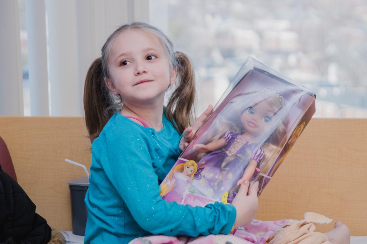 A toy brightens a young patients day.