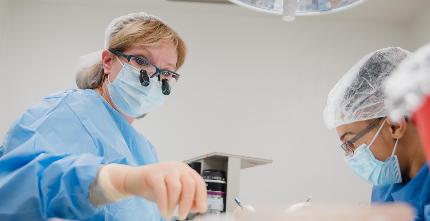 Dr. Finck working in the lab