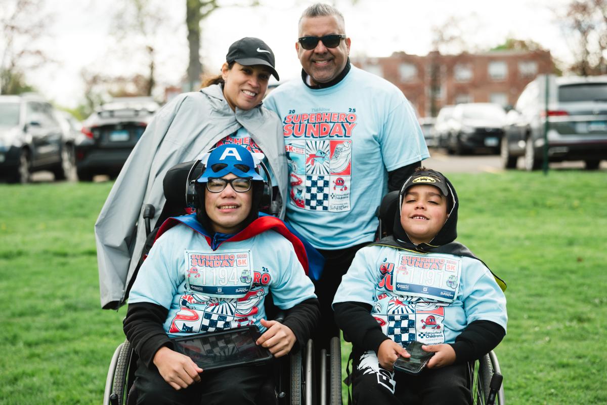 Family supporting superheroes